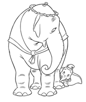 coloriage dumbo se cache derriere sa maman